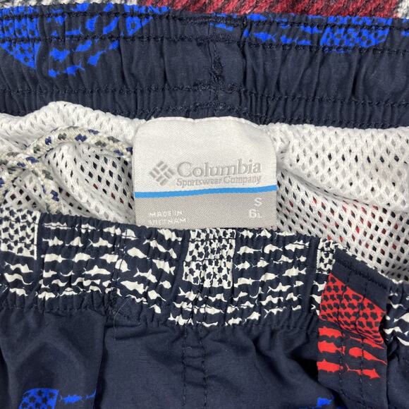 Columbia PFG Shorts Men S Super Backcast Swim Trunk Mesh Line Fish US Flag Print - Picture 7 of 12